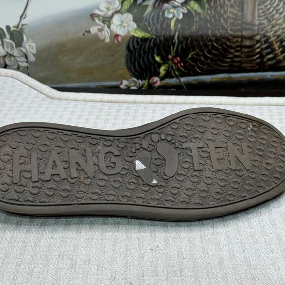 Hang Ten Mens Canvas Slip-On Loafers Size 13 Brown Frayed Casual Shoes - Picture 5 of 8